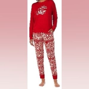 Women's Petite Cuddl Duds Sweater Knit crewneck top & Jogger Pant sleep set XL